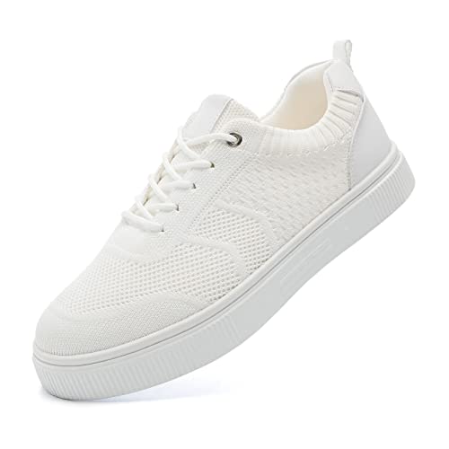 YETIER Womens Chunky Loafers Platform Lace up Loafer Leather Slip-on Round