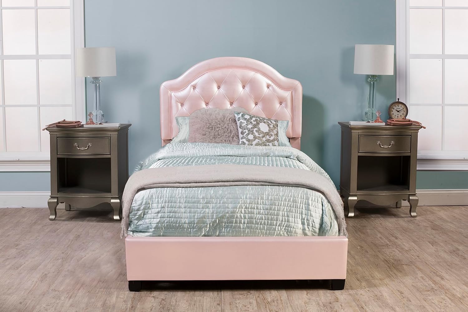 Hillsdale, Karley Twin Upholstered Bed, Pink