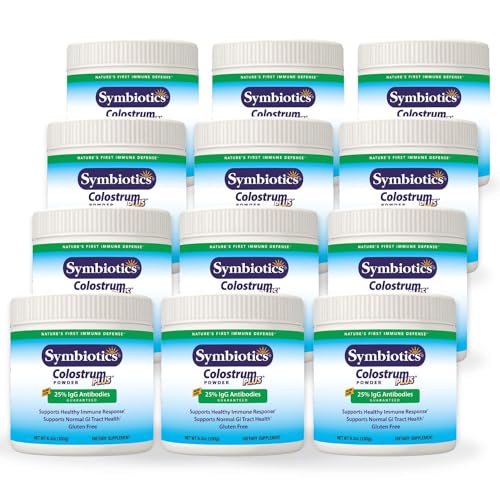 Symbiotics Colostrum Plus Powder 2.25 oz (63.8 g) - Immunity Support - Promotes Athletic Performance and Optimal Iron Levels - Immunoglobulin - 25% lgG Antibodies - Gluten Free