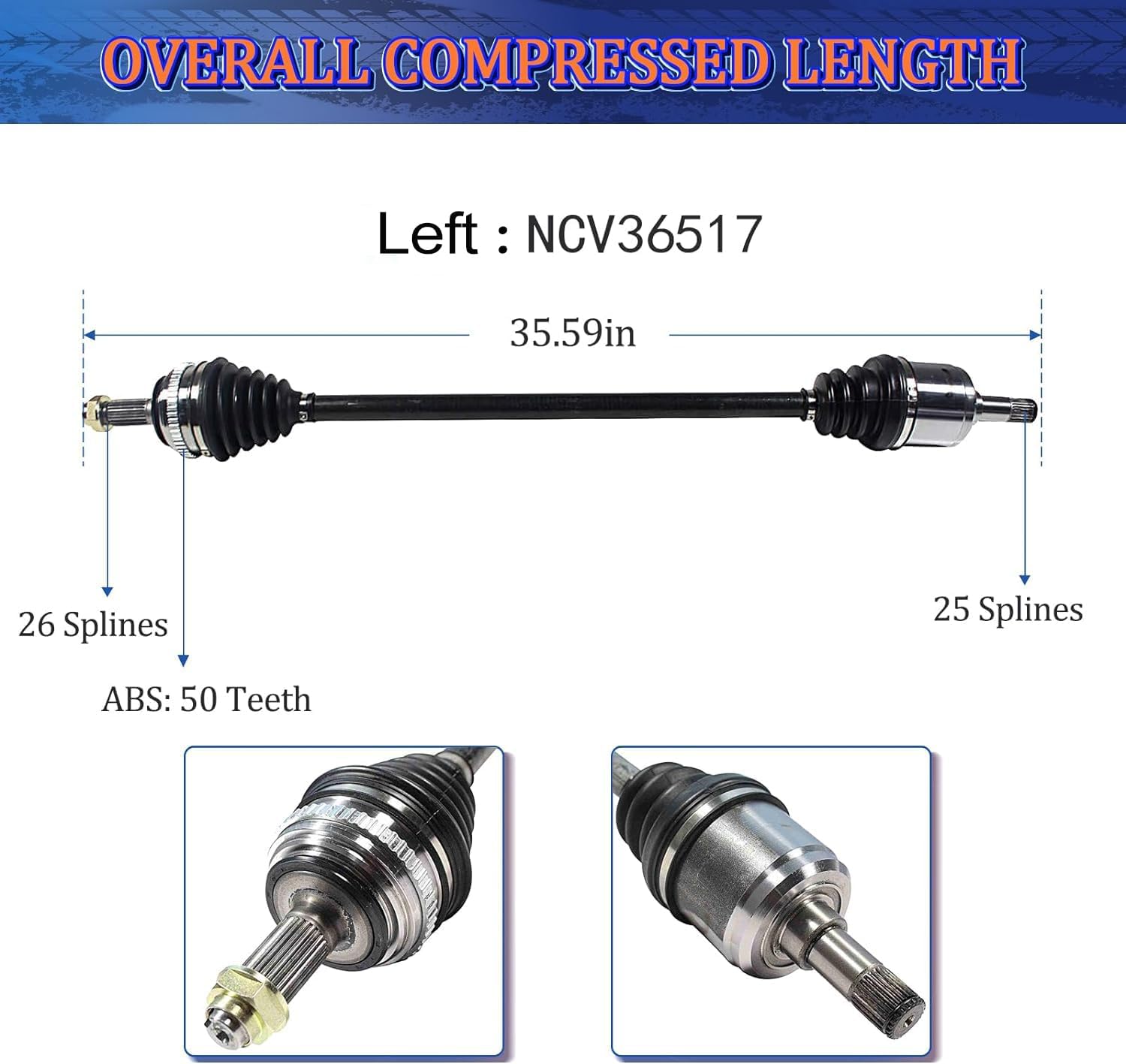 CV Axle Joint Assembly Shaft Front Pair Set of 2 Premium CV Joint Shaft Replacement for Honda Civic DEL SOL CRX Coupe 1.6L I4 1992 1993 1994 1995 1996 1997 1998 1999 2000