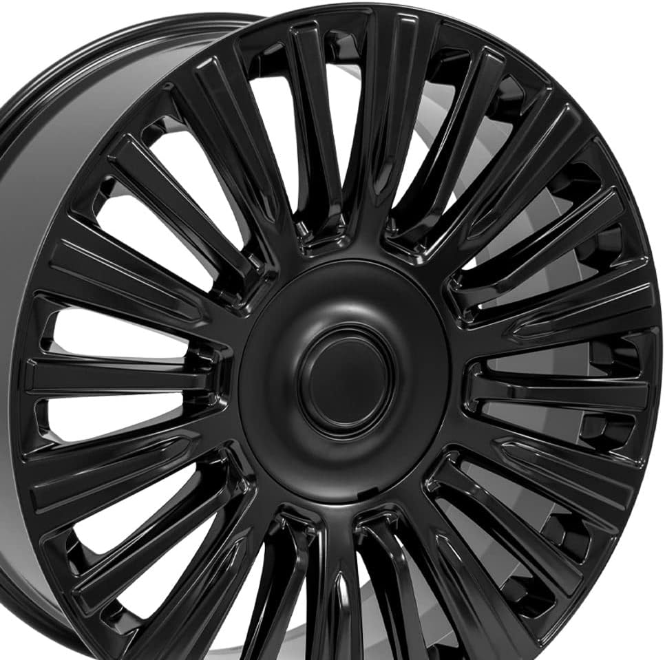 OE Wheels LLC 22 inch Rims Fits Escalade Silverado Tahoe Sierra Yukon CA92 22x9 Rim Satin Black SET