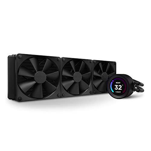 NZXT Kraken Elite 360mm RGB AIO CPU Liquid Cooler with Customizable LCD Display, High-Performance Pump, and 3 RGB Fans - White