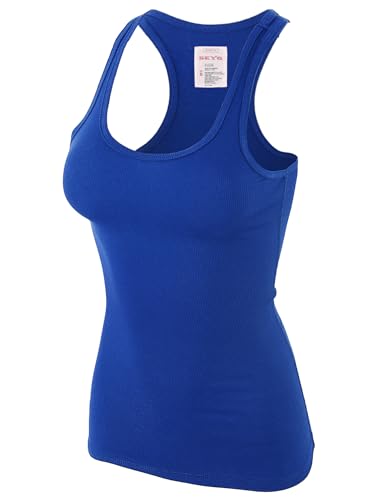 Women's Slim Fit Scoop Neck Ribbed Stretchy Racerback Tank Tops