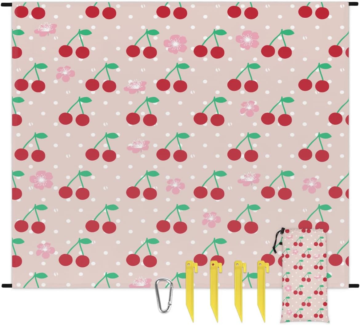 Cherry Peach Blossom Lightweight Beach Blanket Waterproof Sandproof 59