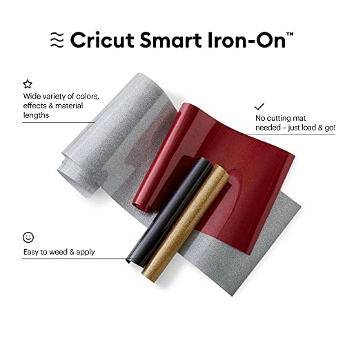 Cricut Smart Iron On (13in x 3ft, Glitter Black) for Explore 3 and Maker 3 - Matless cutting for long cuts up to 12ft