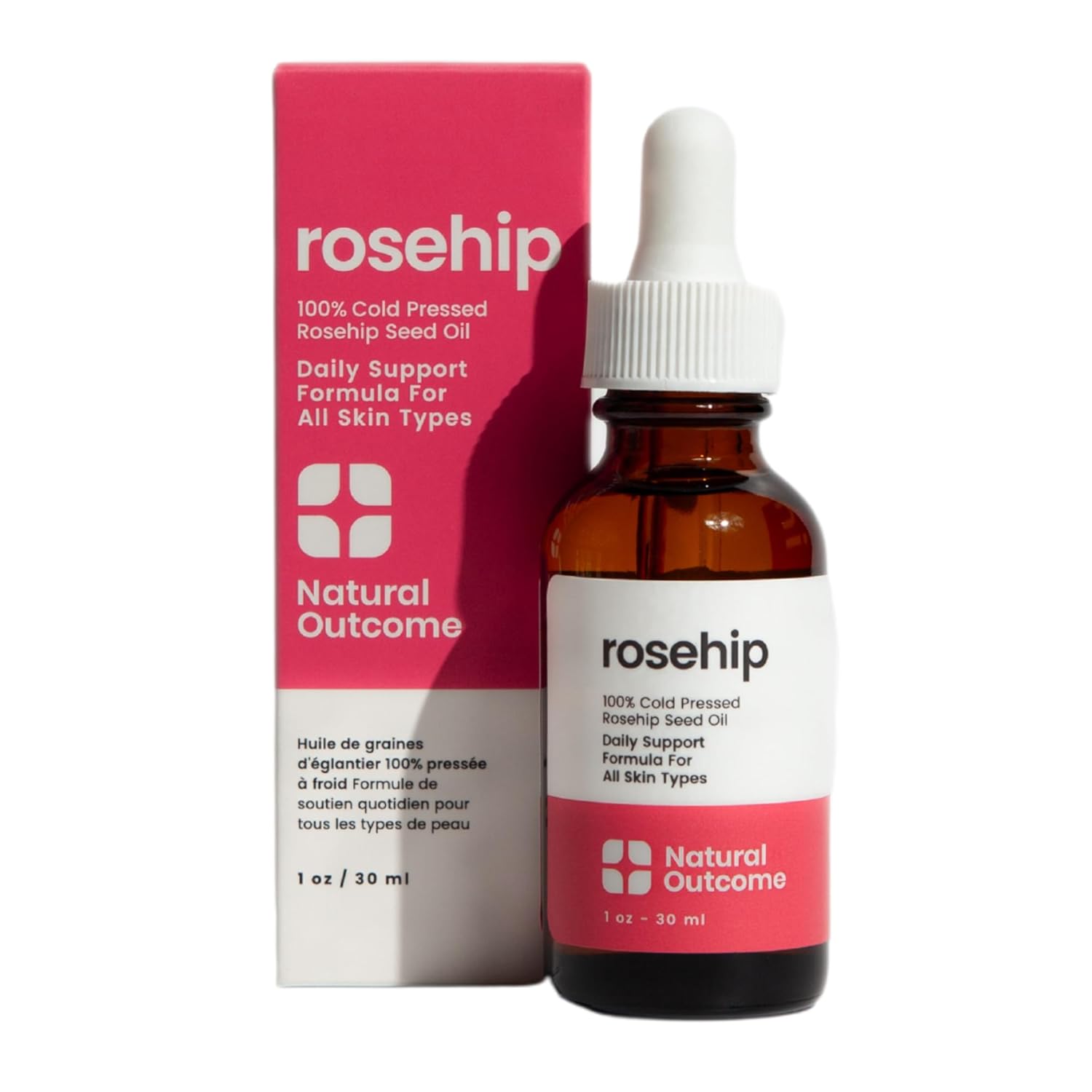 Rosehip Oil 100% Pure Cold-Pressed Rosehip Seed Face Oil - Anti-Aging Facial Oil to Plump, Balance & Hydrate 1 oz