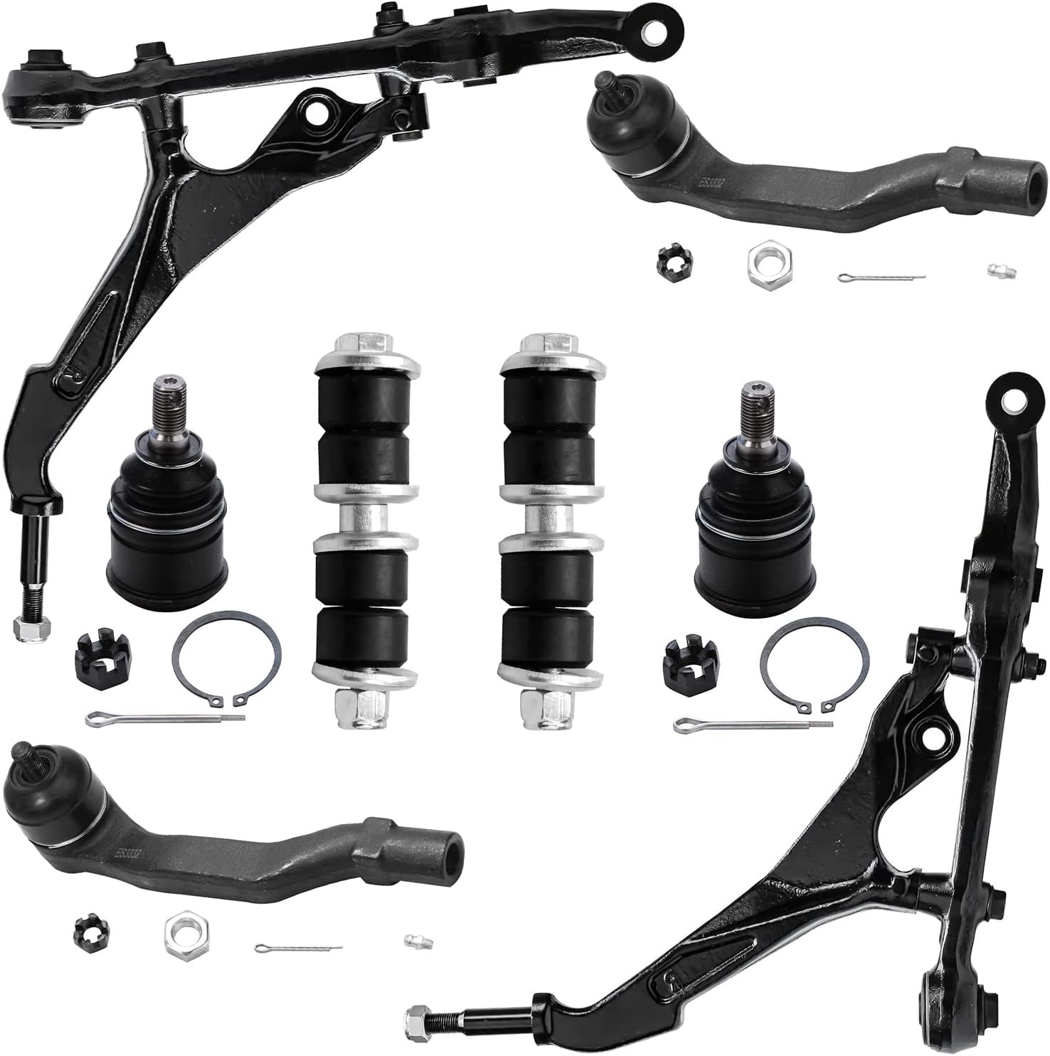 Detroit Axle - 8pc Front End Suspension Kit for Acura 94-01 Integra, 92-95 Honda Civic, 93-97 Civic Del Sol, 2 Lower Control Arms 2 Lower Ball Joints 2 Outer Tie Rod Ends 2 Sway Bar Links Replacement
