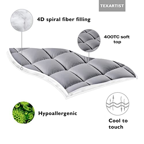TEXARTIST Twin XL Mattress Pad Cover Cooling Mattress Topper Pillow Top Mattress Cover Quilted Fitted Mattress Protector with 8-21 Inch Deep Pocket