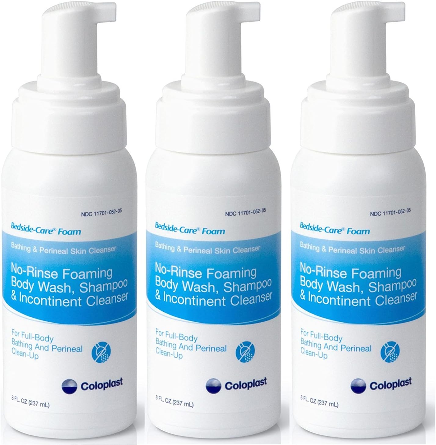 Coloplast Bedside Care Bathing Bundle, 3 Bottles of Beside Care Foam Wash, 1 Pack of 30 EasiCleanse Bath Wipes, 5 Bottles of Bedside-Care Body Wash Spray