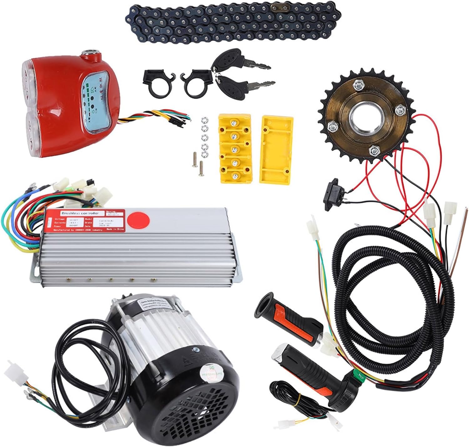 800W 48V DC Brushless Motor Kit Electric Bike Tricycle Scooter DIY Motor Conversion Kit, Stable Speed, Quiet Work, Aluminum Alloy Housing, Good Heat Dissipation, for Electric