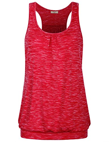 Miusey Womens Sleeveless Round Neck Loose Fit Racerback Yoga Tank Top