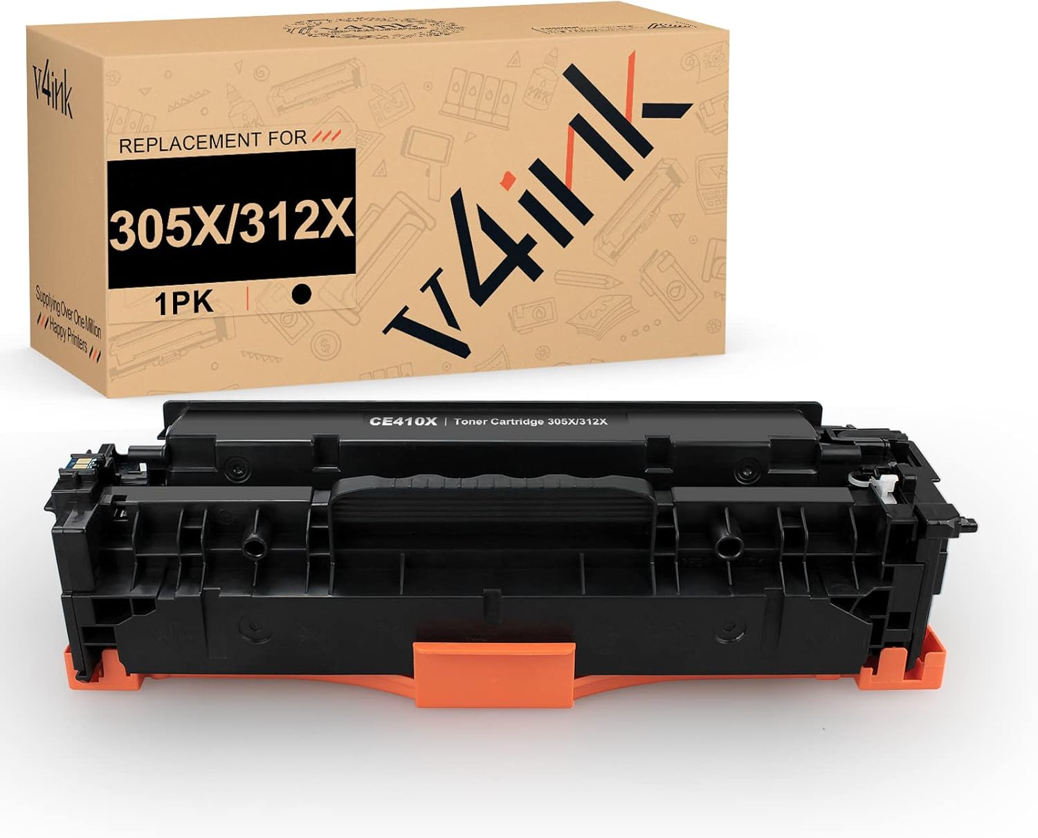 v4ink Remanufactured Toner Cartridge Replacement for HP 305X 305A CE410X CE410A Toner High Yield Black Ink for HP Pro 400 MFP M475dn M475dw M451nw M451dn M451dw PRO 300 M375nw M351 Printer