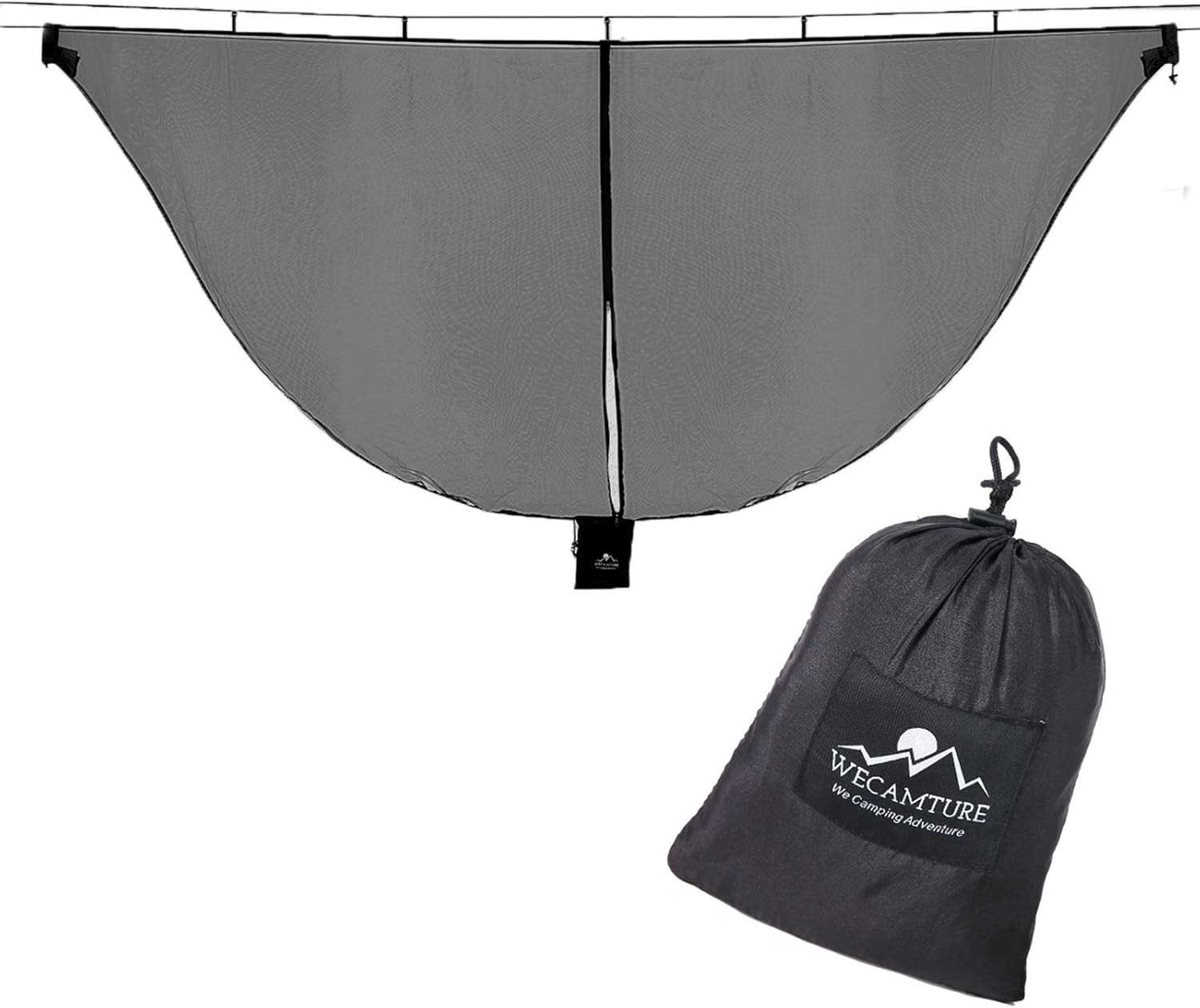 Hammock Bug Mosquito Net XL 11x4.6FT No-See-Ums Polyester Fabric for 360 Degree Protection Dual Sided Diagonal Zipper for Easy Access Fits All Hammocks