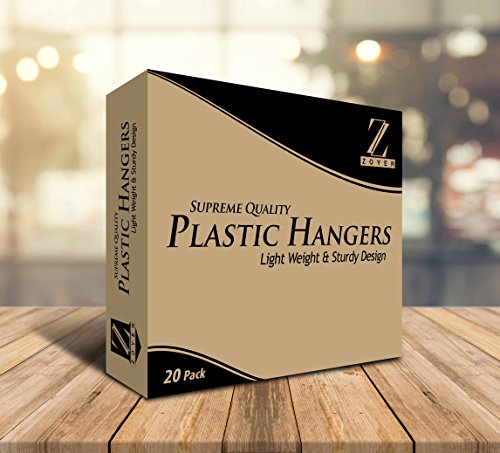 Home Clothes Hangers - Pack of 50 Space-Saving Plastic Hangers - Sturdy Coat Hangers with Shoulder Grooves for Durability (White)