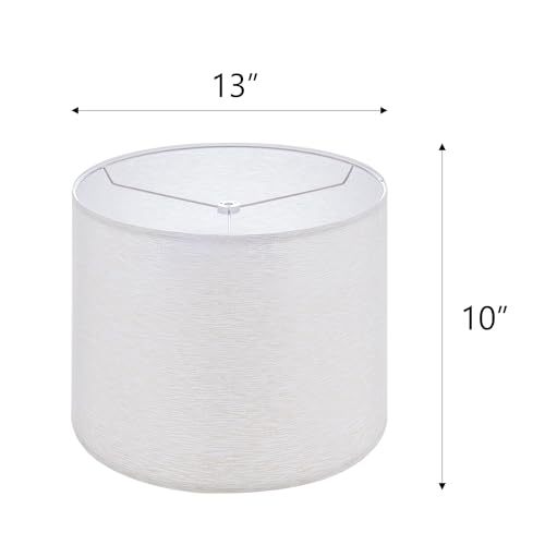 Wellmet Lampshade Assembly for Table Lamp, Bedside Lamp, Floor Lamp, Fabric Drum Lampshade Classic Modern Style, Spider Fitter, White Gold 18