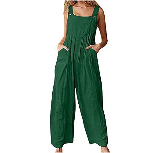 New Direction on Pants Leg Jumpsuit Casual Women Pants Wide Loose Cotton Overalls Strap Bib High Waist