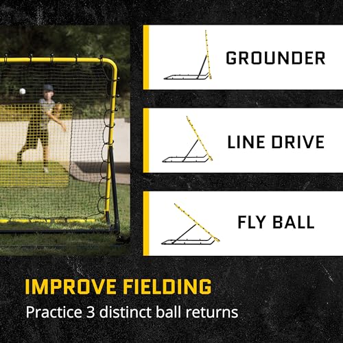 SKLZ Baseball and Softball Rebounder Net for Pitching and Fielding Training, 4 x 4.5 feet