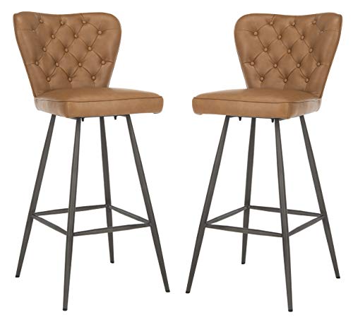 Safavieh Aster Bar Stool, Burgundy and Black