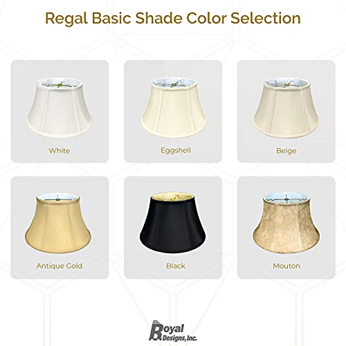 Royal Designs Shallow Drum Bell Billiotte Lamp Shade, Eggshell, 13 x 19 x 11.26 (BS-711-19EG)