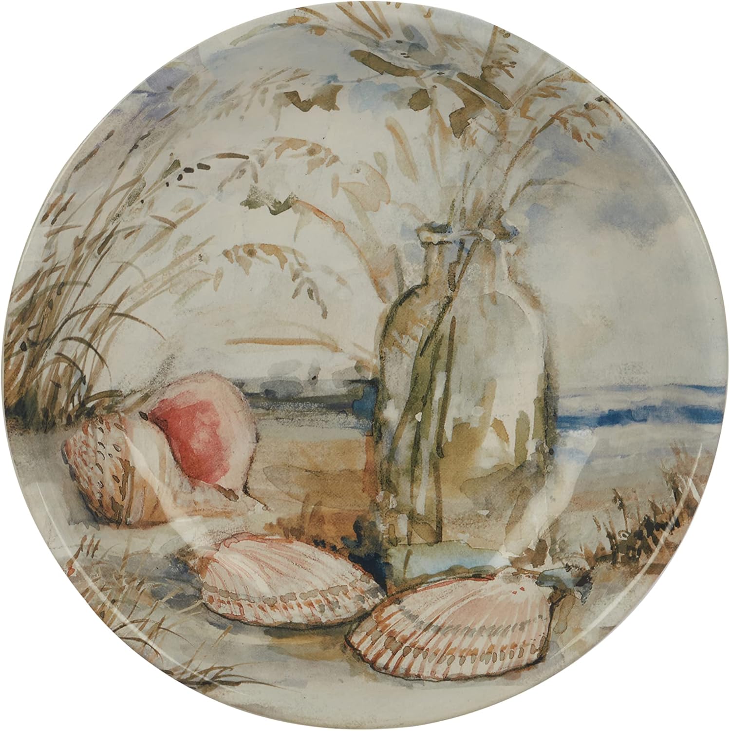 Certified International Coastal Landscape 38 oz. Soup/Pasta Bowls, Set of 4 Assorted Designs, Multicolor