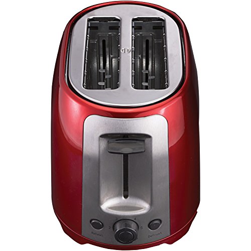 Brentwood TS-292R Cool Touch 2-Slice Extra Wide Slot Toaster, Red