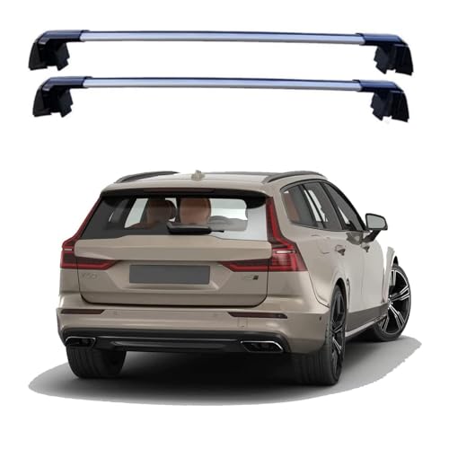 Coyote Roof Rack Crossbars Fit for 2011-2024 Volv-o V60 Flush Side Rails, Lockable Cross Bars for Rooftop Cargo Box Luggage, Ski Board, Bike Carrier – Black VX16