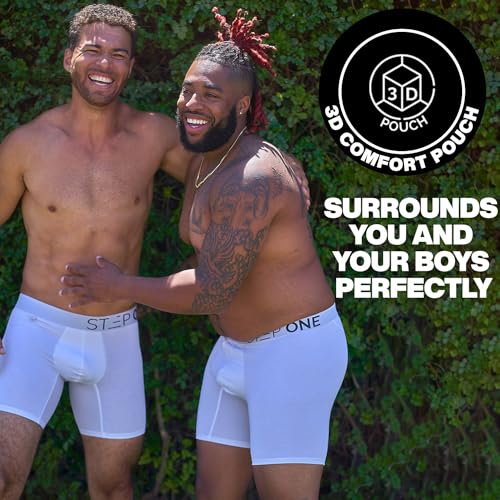 STEP ONE Mens Underwear Boxer Briefs - Underwear for Men, Moisture-Wicking, 3D Pouch + No Ride Up Boxer Briefs for Men