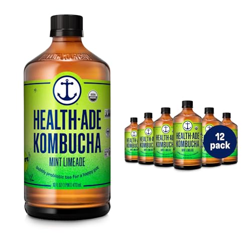 Health-Ade Pink Lady Apple Kombucha, 48 fl OZ, Red-Yellow