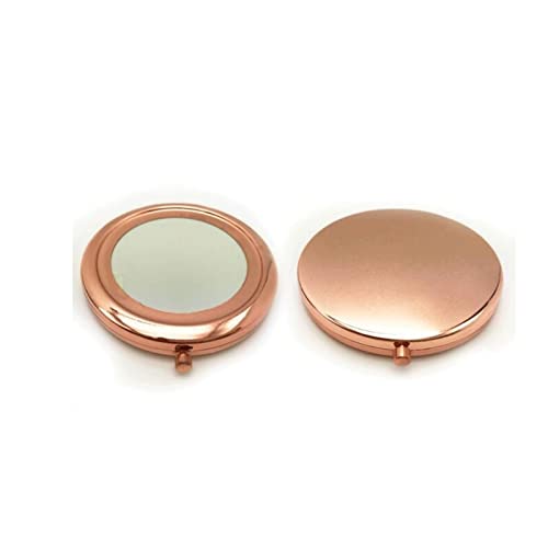 Cosmetic Mirror New Makeup Mirror Portable Solid Color Metallic Round Shape Cosmetic Makeup Tool Fashion Pop-Up Dual-Side Pocket Mirror (Color : Metallic)