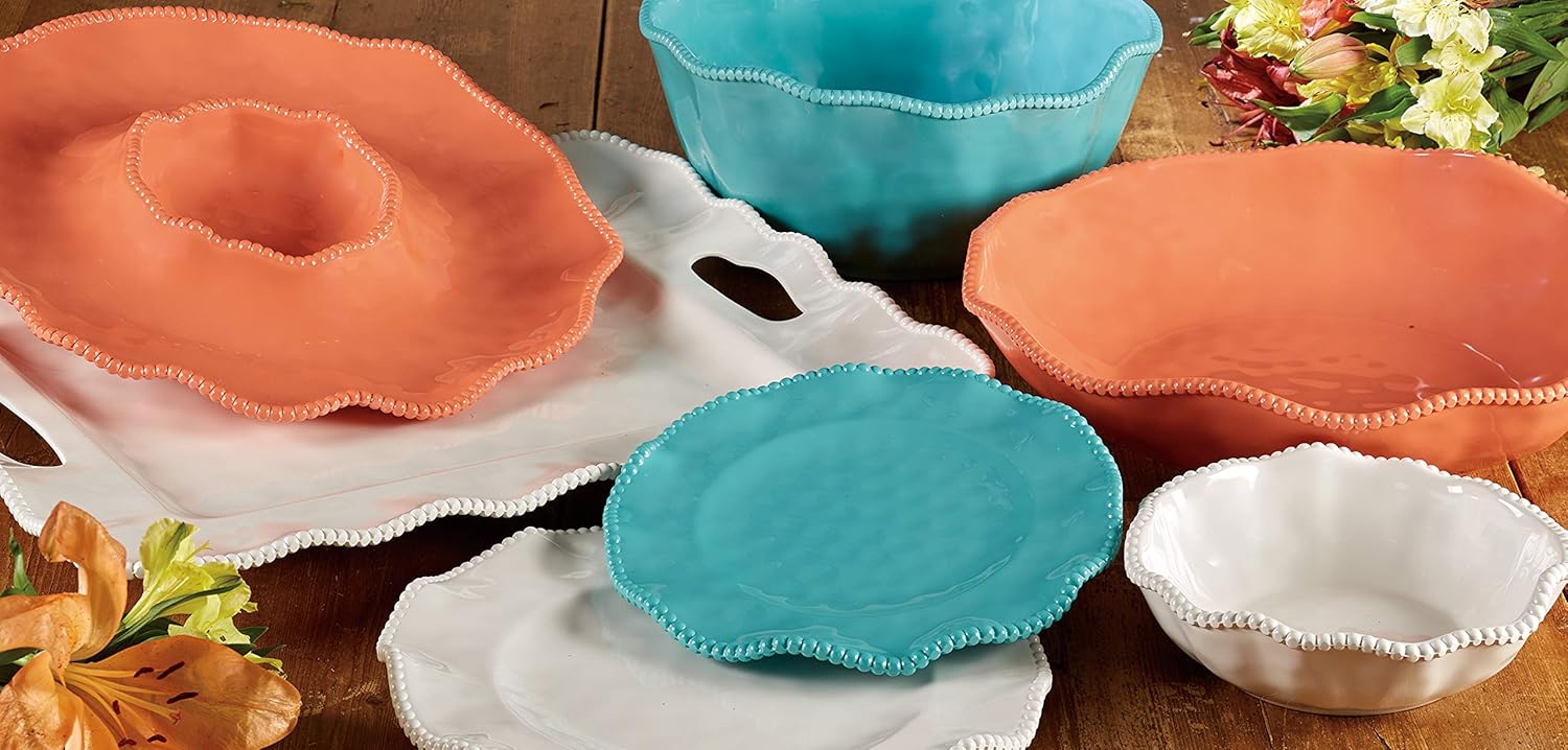 Certified International Teal Perlette Melamine 7.5