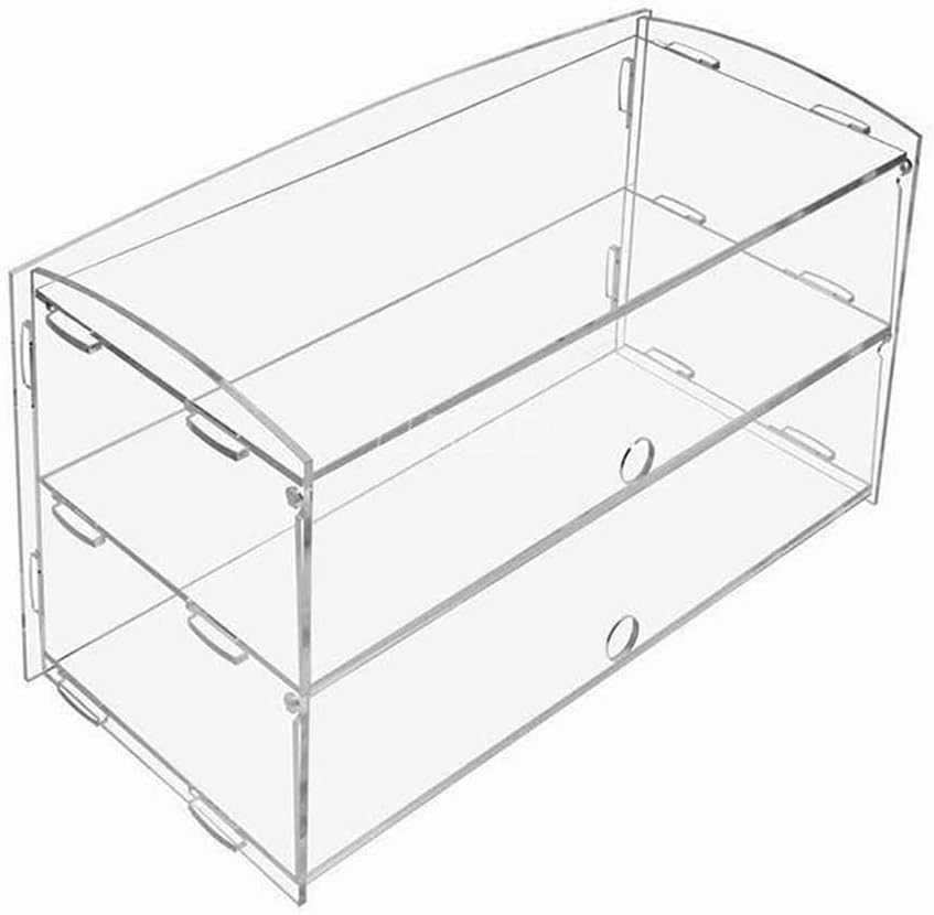 Acrylic Pastry Display Case, 2 Tray Commercial Countertop Bakery Display Case , 19.2x9x10.5 inch Acrylic Bread Display Box