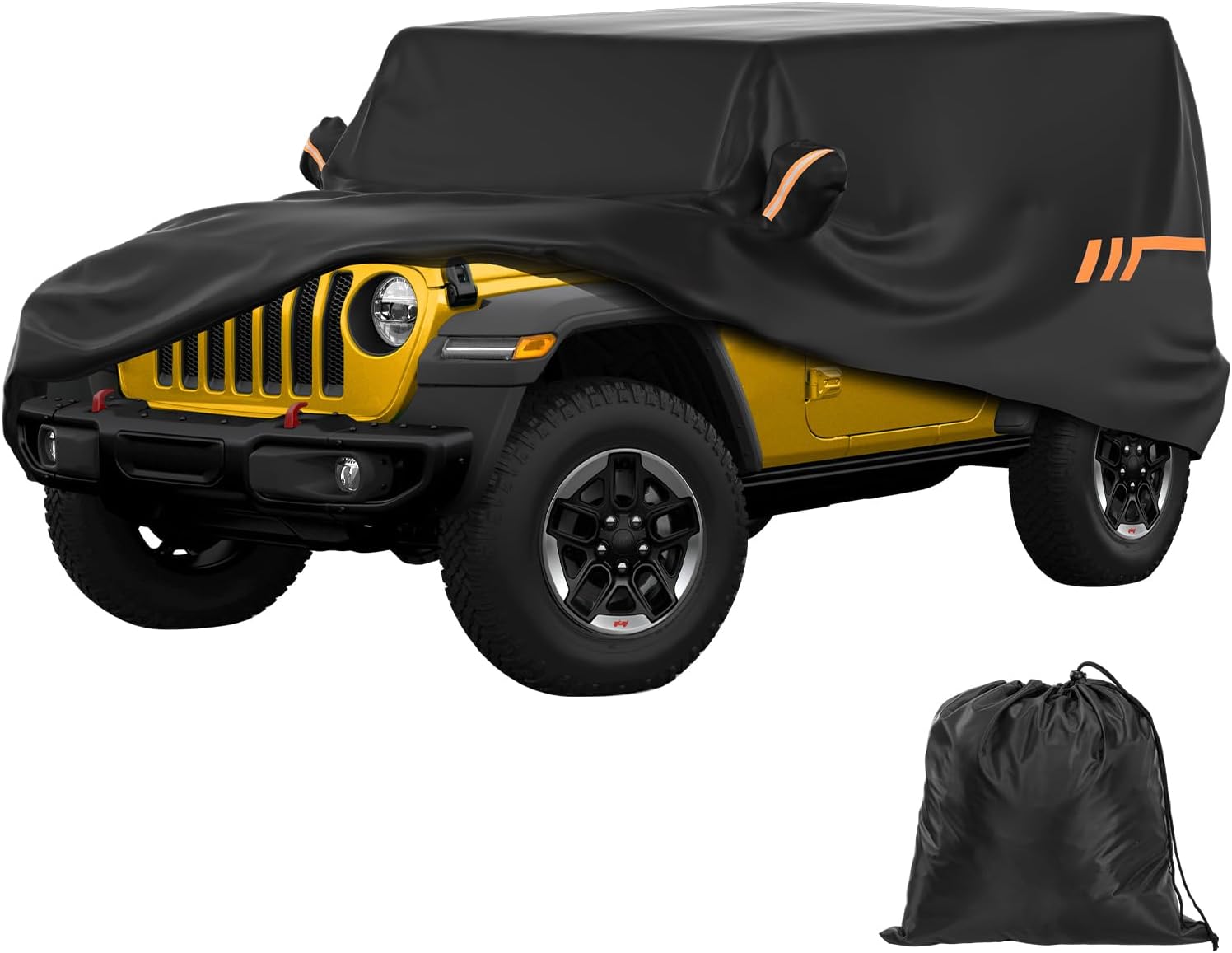 JOYTUTUS Car Cover Compatible with Wrangler JK JL 2007-2024, Water-Resistant Oxford All Weather Cover fit Wrangler JK JL 2 Doors, Windproof Dustproof Scratch Resistant Auto Cover