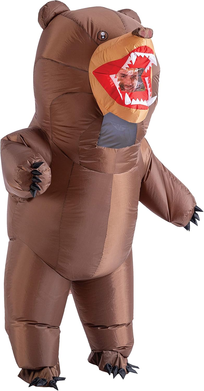 Spooktacular Creations Inflatable Costume, Full Body Bear Air Blow-up Deluxe Halloween Costume, Brown Inflatable Suit for Halloween Animal Themed Parties - One Size