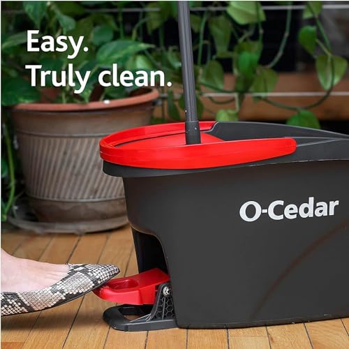 O-Cedar EasyWring Spin Mop & Bucket System +2 Power Refills with Citrus Cleaning PACS (Variety Pack)