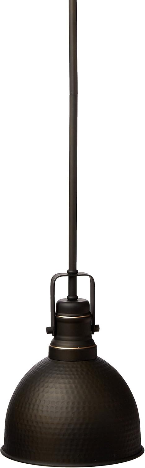 Westinghouse 6345600 One-Light Mini Pendant Hammered Oil Rubbed Bronze Finish with Highlights
