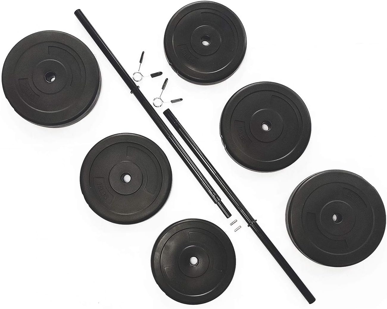 BalanceFrom Vinyl Standard Weight Set, 100 lbs, Black (VNL100)