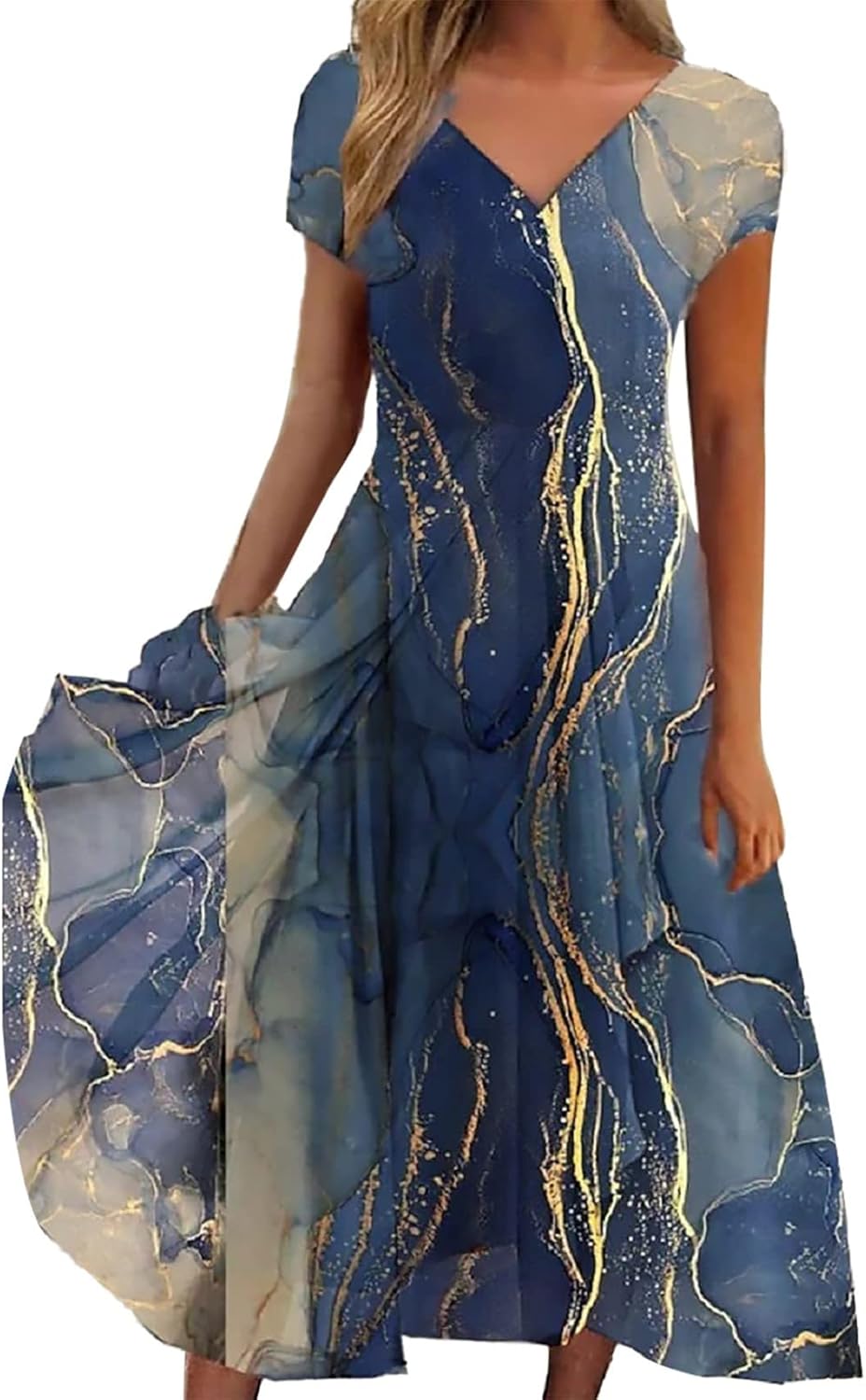 Midi Spring Dresses for Women 2024 with Sleeves Tie Front Tiered a Line Flowy Loose Tank Women Boho Bodycon Dress Cocktail Evening Party Elegant Midi Dresses Sundresses for Women Plus Size