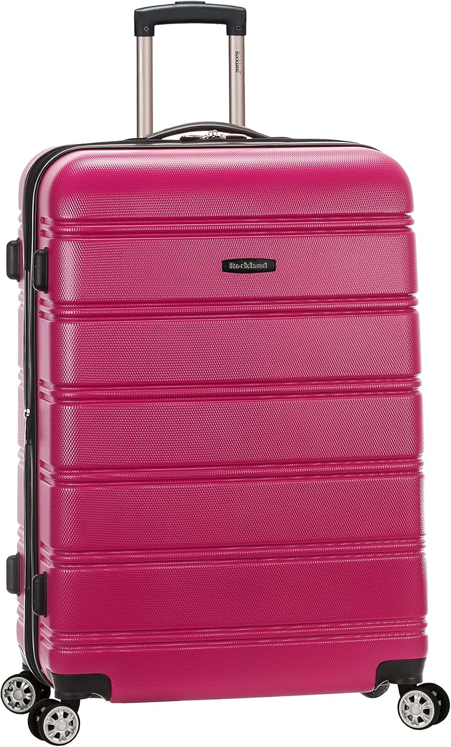 Rockland Melbourne Hardside Expandable Spinner Wheel Luggage, Magenta, Checked Large 28