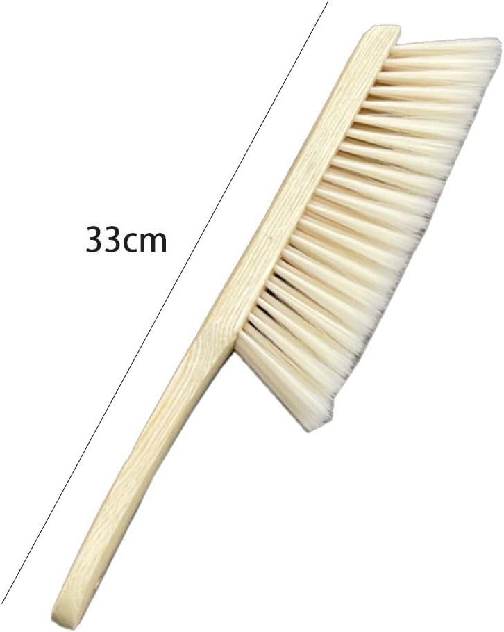 Hand Broom Cleaning Brushes- Soft Counter Duster Furniture Dusters Brush with Long Wooden Handle Household Dusting Tool