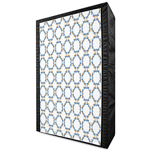 Ambesonne Traditional Portable Fabric Wardrobe, Bound Medieval Pattern in Renaissance Style Royal Old Fashioned Inspiration, Clothing Organizer and Storage Closet with Shelves, 33.5