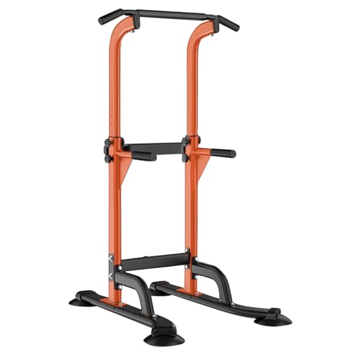 SogesHome Power Tower Pull Up Bar and Dip Station Adjustable Height Dip Stand Multi-Functional Strength Training Fitness Workout Station