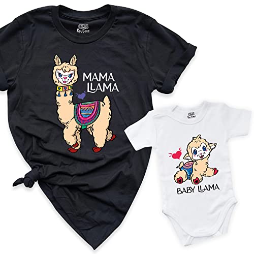 Baby Announcement Shirts, Mama Aunt Mimi Llama Outfits, Llama Auntie Mini Shirt, Little Mini Baby Onesie, Aunt Gift, Custom Baby Outfit, Mama Grandma Aunt Announcement, Family Shirts (Unisex)