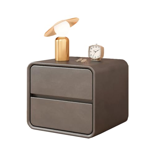 Drawer Dresser for Bedroom, Night Stand, End Table Side Furniture, Nightstand with 2 Storage Drawers, Fashion Modern Bedside Tables, for Bedroom, Closet, Entryway, College Dorm 45x40x47cm Dark Gray