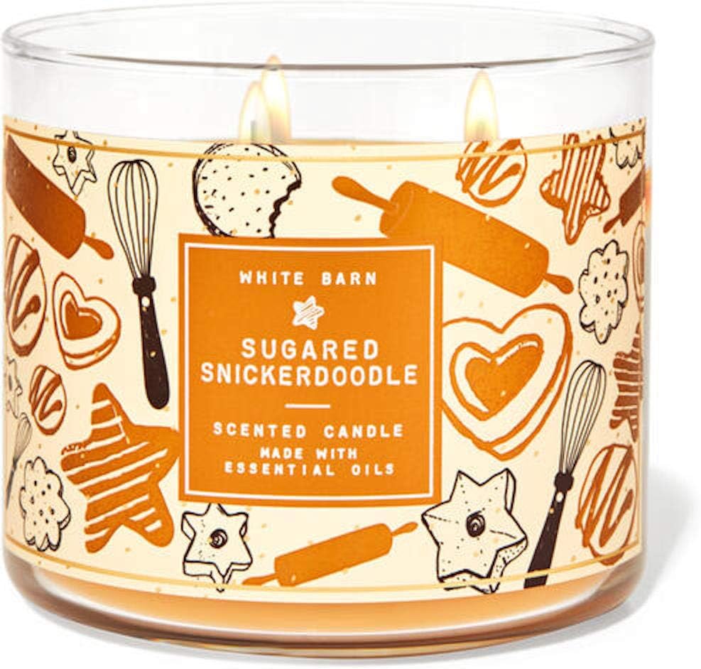 White Barn Bath & Body Works SUGARED SNICKERDOODLE Scented Large 3 Wick Candle
