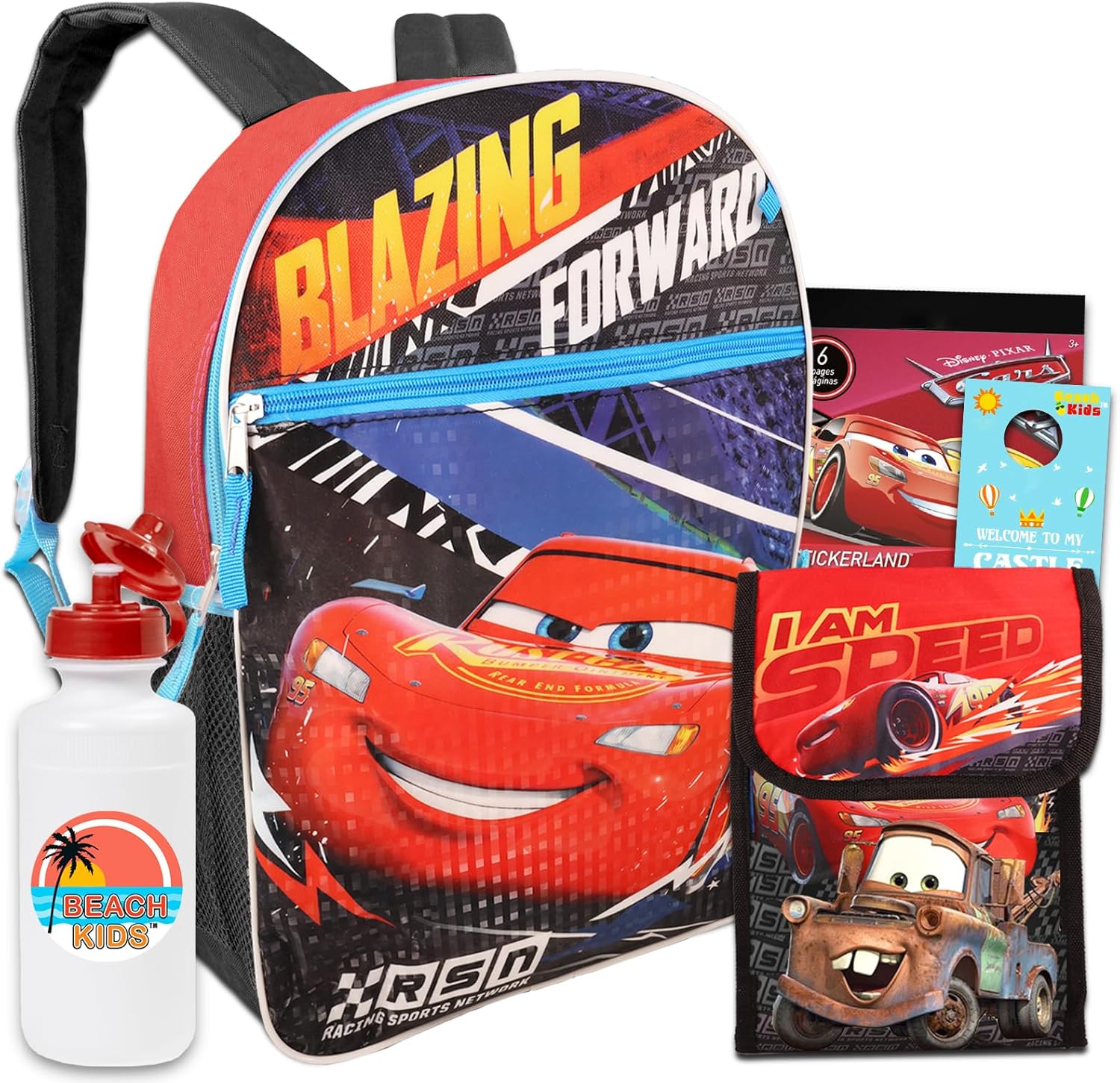 Disney Cars Backpack Bundle with 15