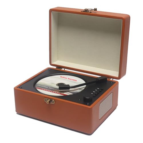 2024 New Wireless Bluetooth CD Player with Built-in Speaker and USB Playback Retro Design, Rechargeable Battery - Perfect for Music Lover (Brown)