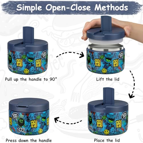 12oz Insulated Vacuum Food Jar with Buckle Lid Wide Mouth Soup Thermo for Hot Food Kids Leakproof Stainless Steel Lunch Container- Pink- 1Pack