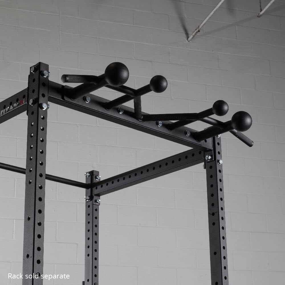 Titan Fitness Sphere Pull-Up Bar Fits T-3, X-3, TITAN Series Racks, Rated 440 LB, Multi-Grip Rack Mounted Training Station