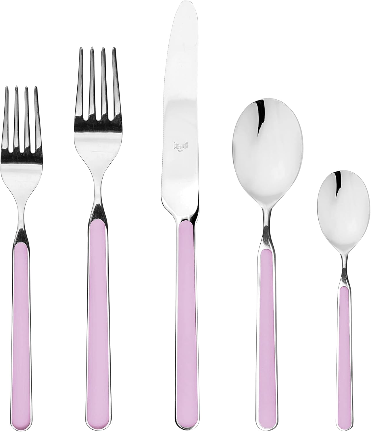 Mepra 10H722005 Fantasia Flatware Set [5 Piece Set] Lilac, Dishwasher Safe Cutlery