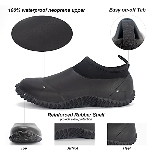 SWIFTFROG Men’s Garden Boots - Unisex Waterproof Ankle Slip-On Footwear Rubber Rain Boots for Men Women Outdoor,Camping,Gardening